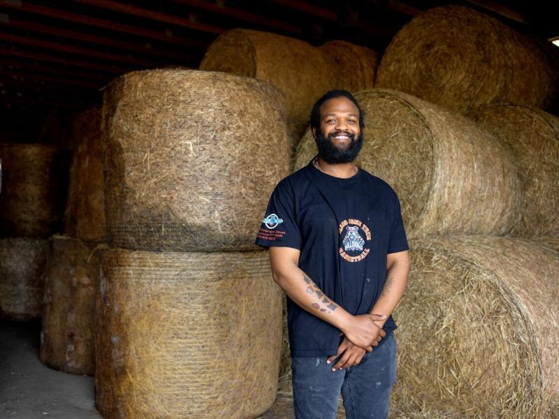 Wil Moss at Centerdale Farm in Black River, New York, where he spent time as a mentee in the AgVets program.